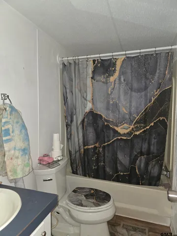 a bathroom with a sink and toilet