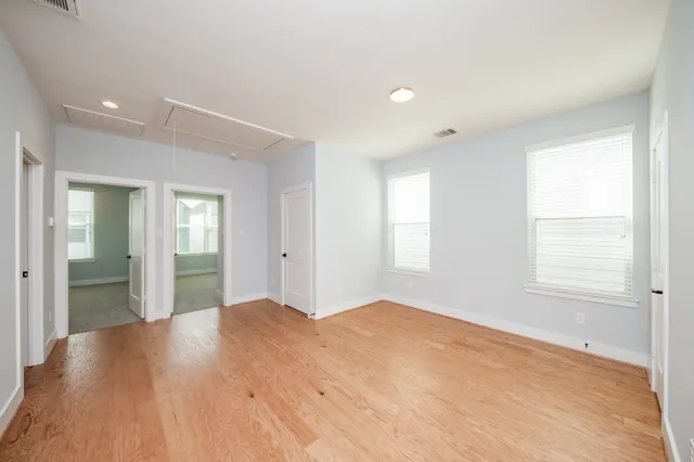 an empty room with a window