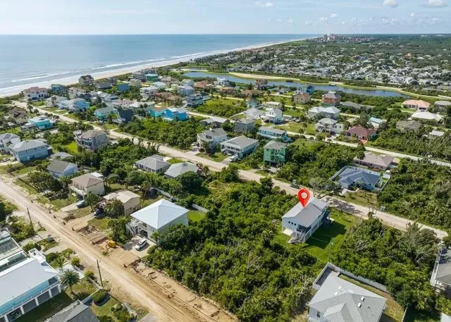 an aerial view of multiple house