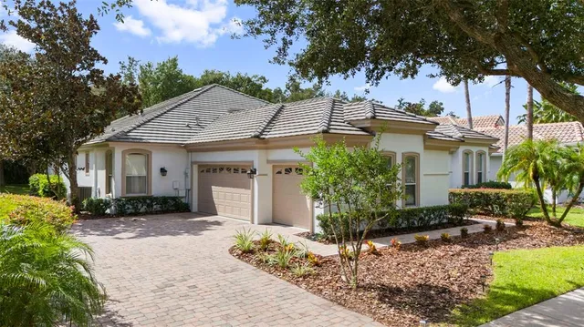 a view of a garden with an outdoor space