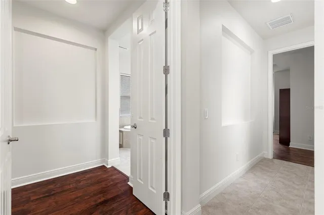 a view of small space with racks on the wall