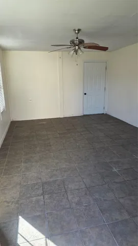 a view of a backyard with a tree