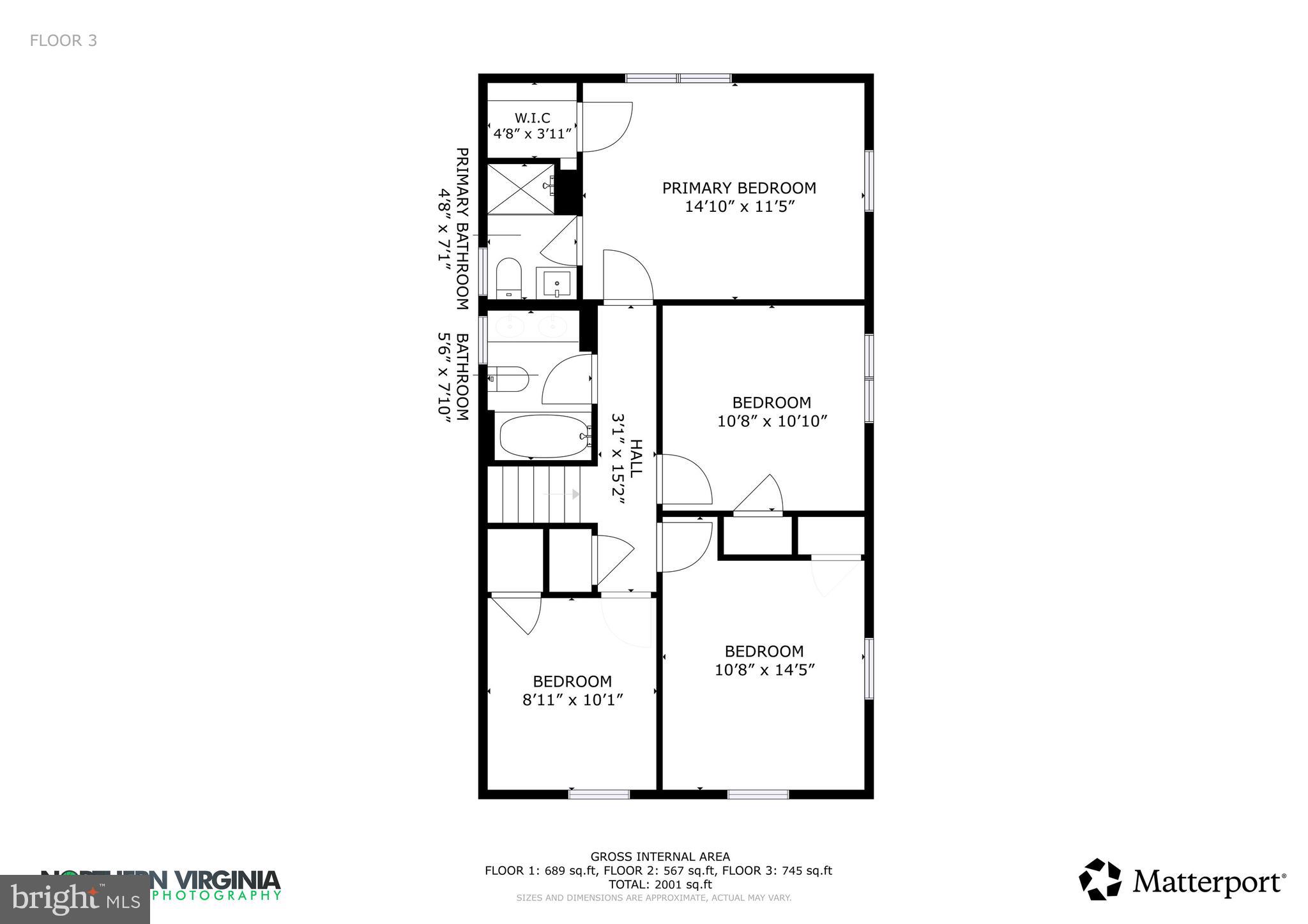 7013 Galgate Drive Springfield, VA 22152 - Photo 57 of 58 UPPER LEVEL FLOORPLAN