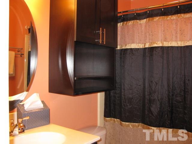 4201 Webster Court Raleigh, NC 27609 - Photo 16 of 25 a bathroom with a sink and a mirror