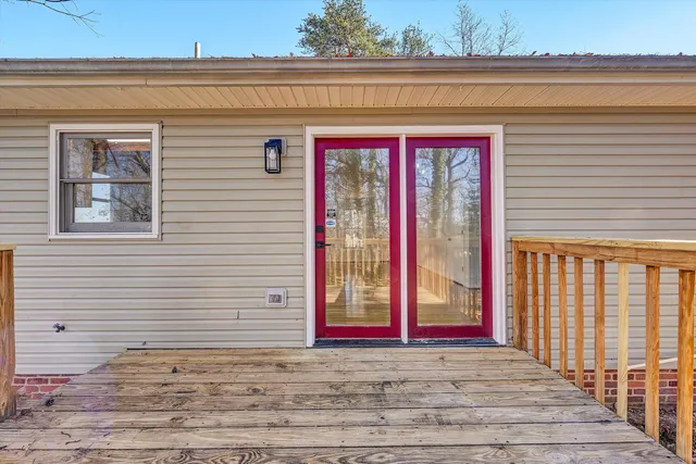 a view of a wooden door