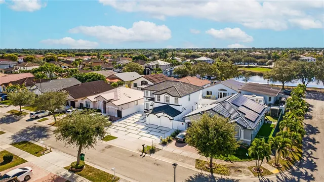 an aerial view of multiple house