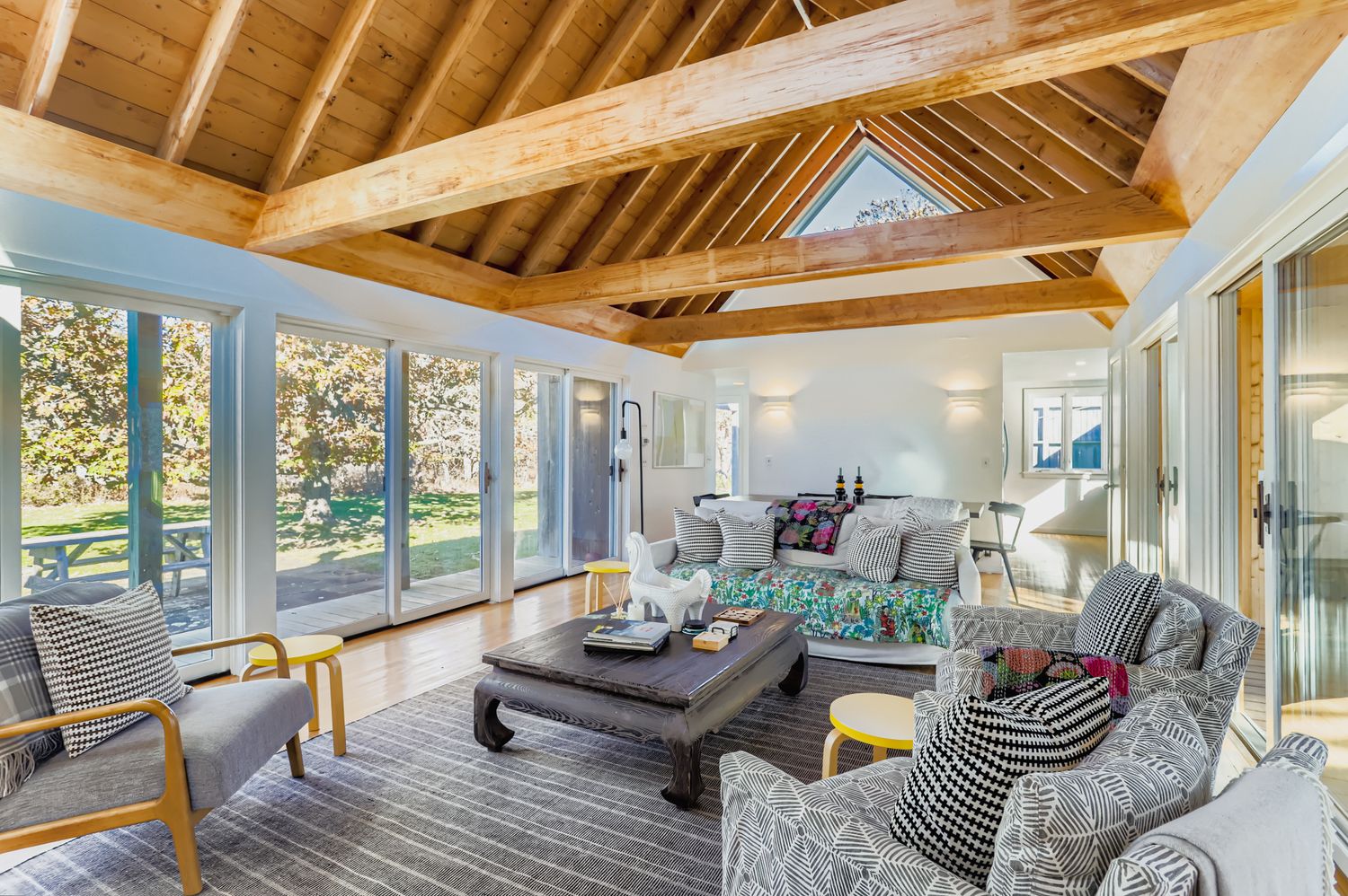 7 Black Point Road Chilmark, MA 02535 - Photo 9 of 48 a living room with furniture and a floor to ceiling window
