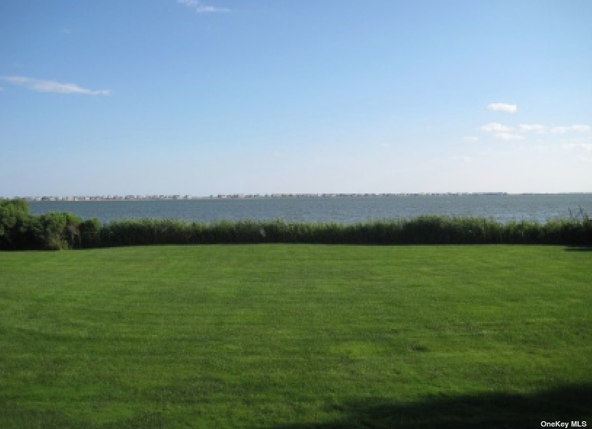 a view of a lake and a yard
