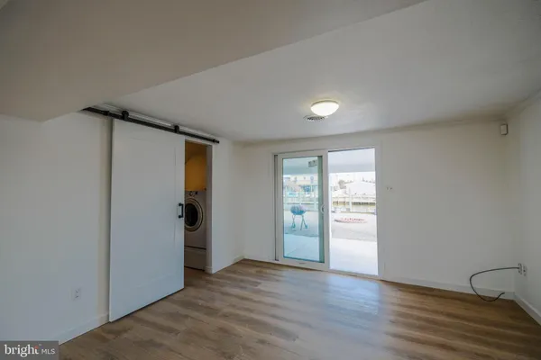 a bathroom with a shower and a toilet