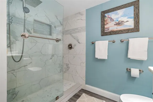 a bathroom with a shower