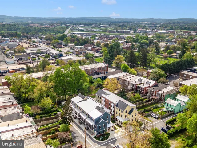 an aerial view of multiple house