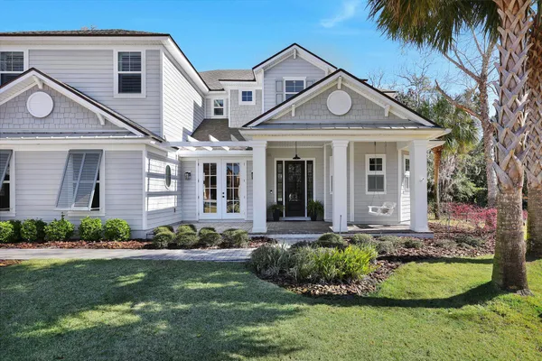 a view of a path along with potted plant
