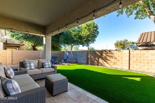 a view of a couches in a backyard