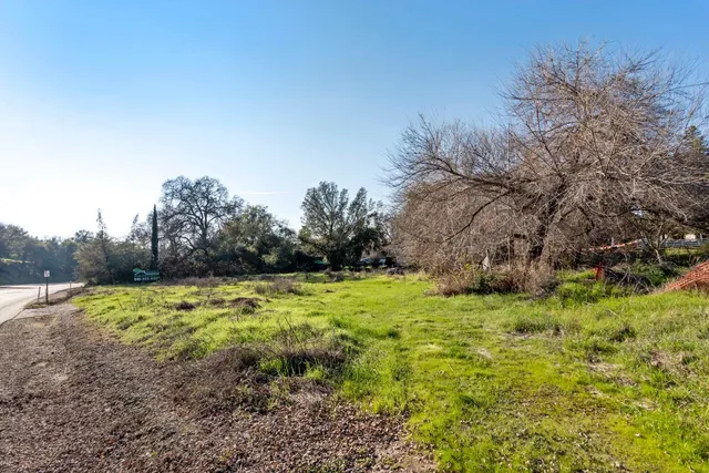 a backyard of a house with lots of green space