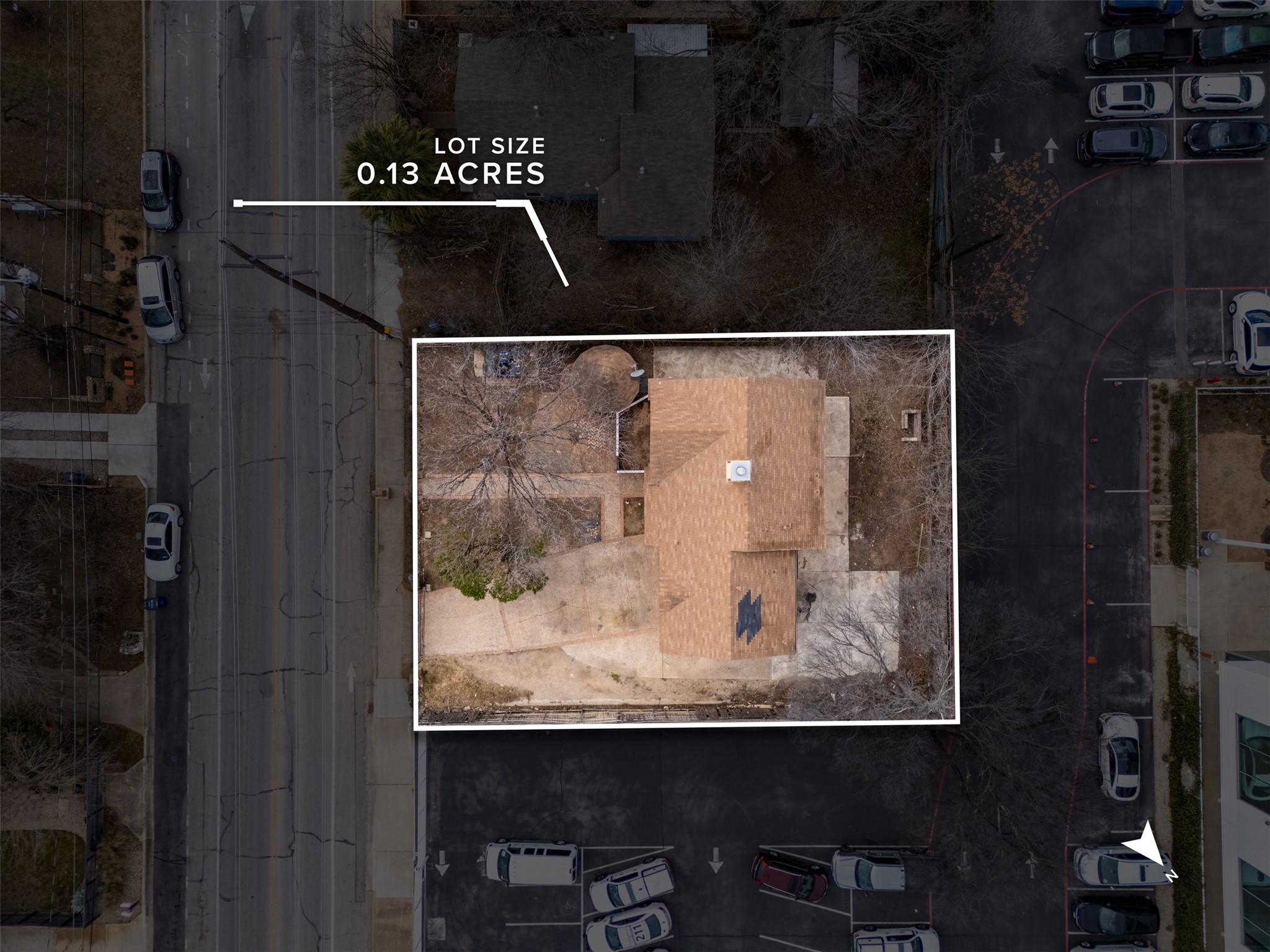 506 Tillery Street Austin, TX 78702 - Photo 2 of 27 Aerial view of property's location with property parcel outlined