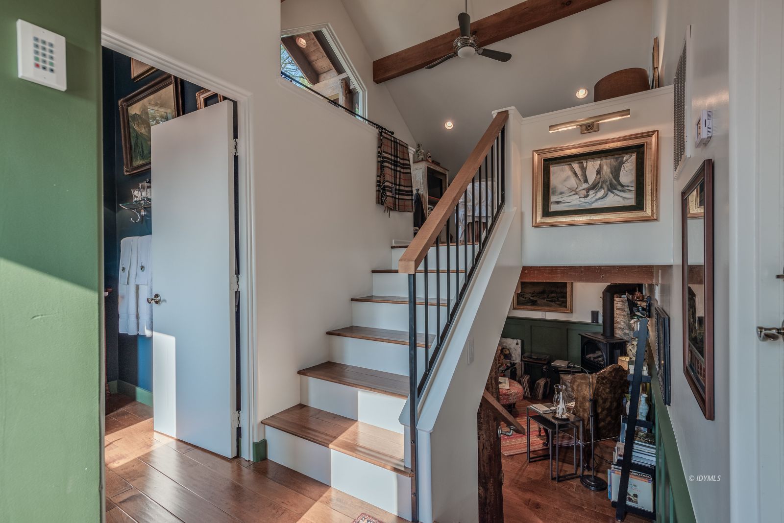 52430 Double View Drive Idyllwild, CA 92549 - Photo 8 of 75 a view of entryway with wooden floor and stairs