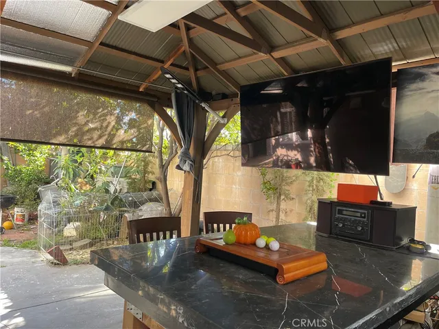 a outdoor living space with patio furniture