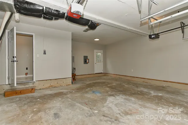 a view of a park with large trees