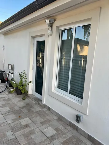 a view of a storage area with an outdoor space