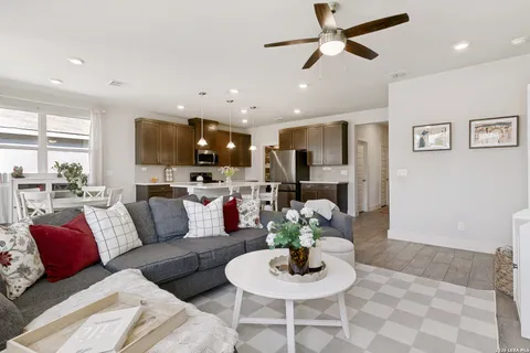 a kitchen with lots of counter top space