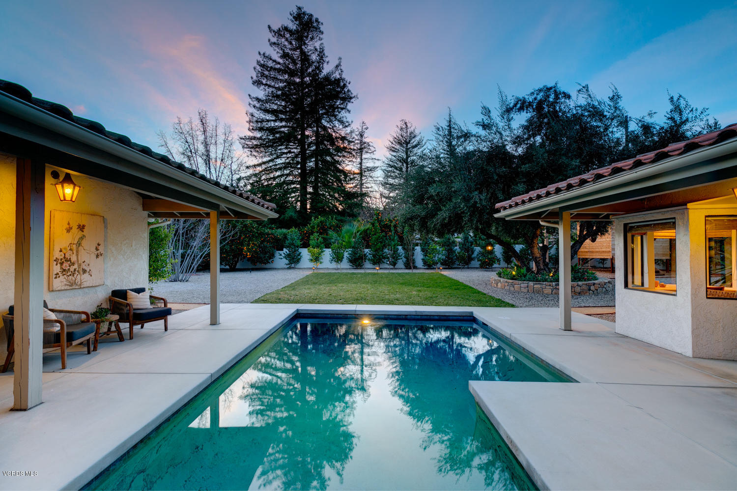 1203 Daly Road Ojai, CA 93023 - Photo 17 of 18 swimming pool view with a seating space and garden view