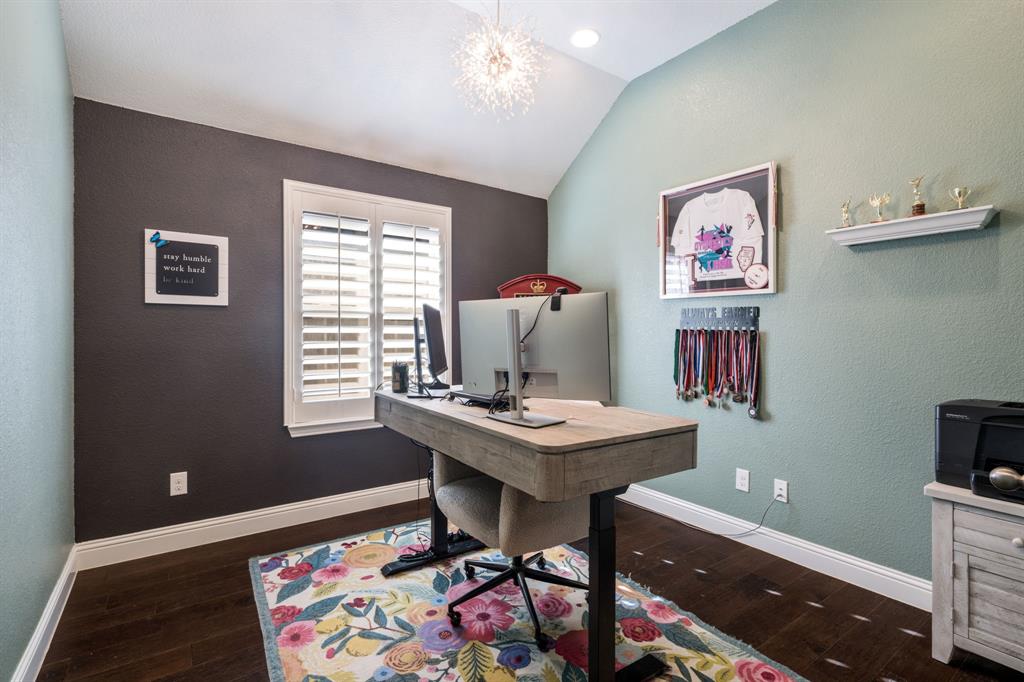 1501 Snowdrop Drive Prosper, TX 75078 - Photo 18 of 27 a view of a workspace with furniture and a window