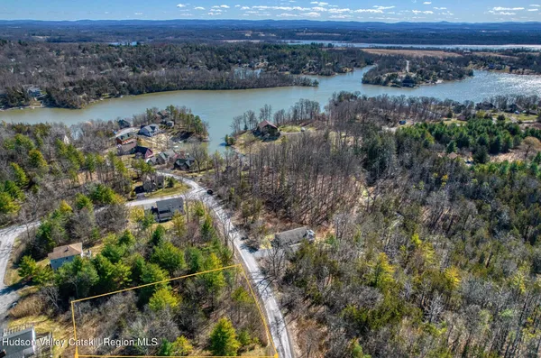 a view of a lake from a city