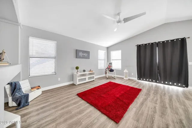 a living room with furniture rug and window