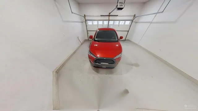 a view of a car in a garage