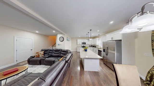 a large kitchen with a lot of counter space