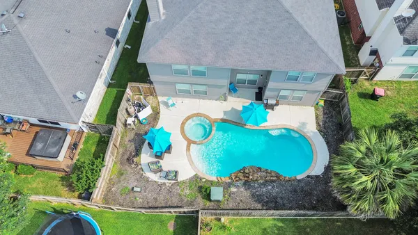 a view of outdoor space yard deck patio and outdoor kitchen