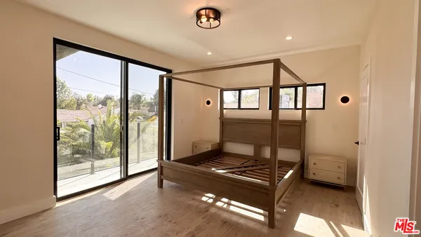 a living room with a large window