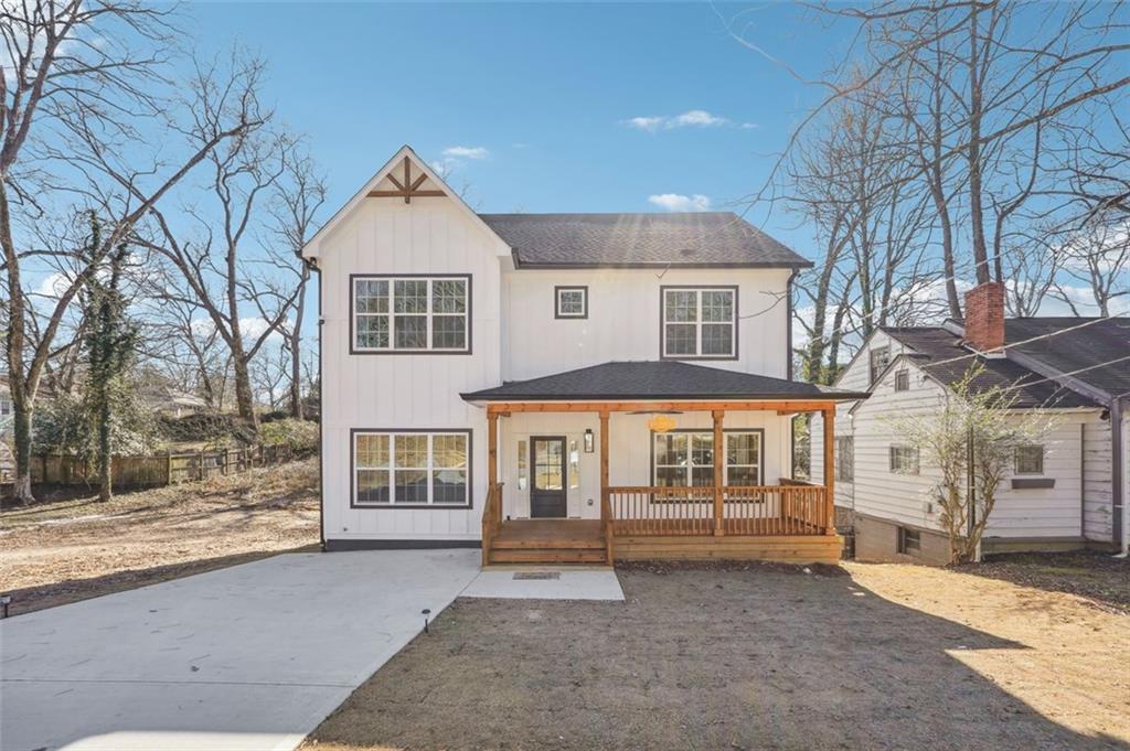 a front view of a house with a porch