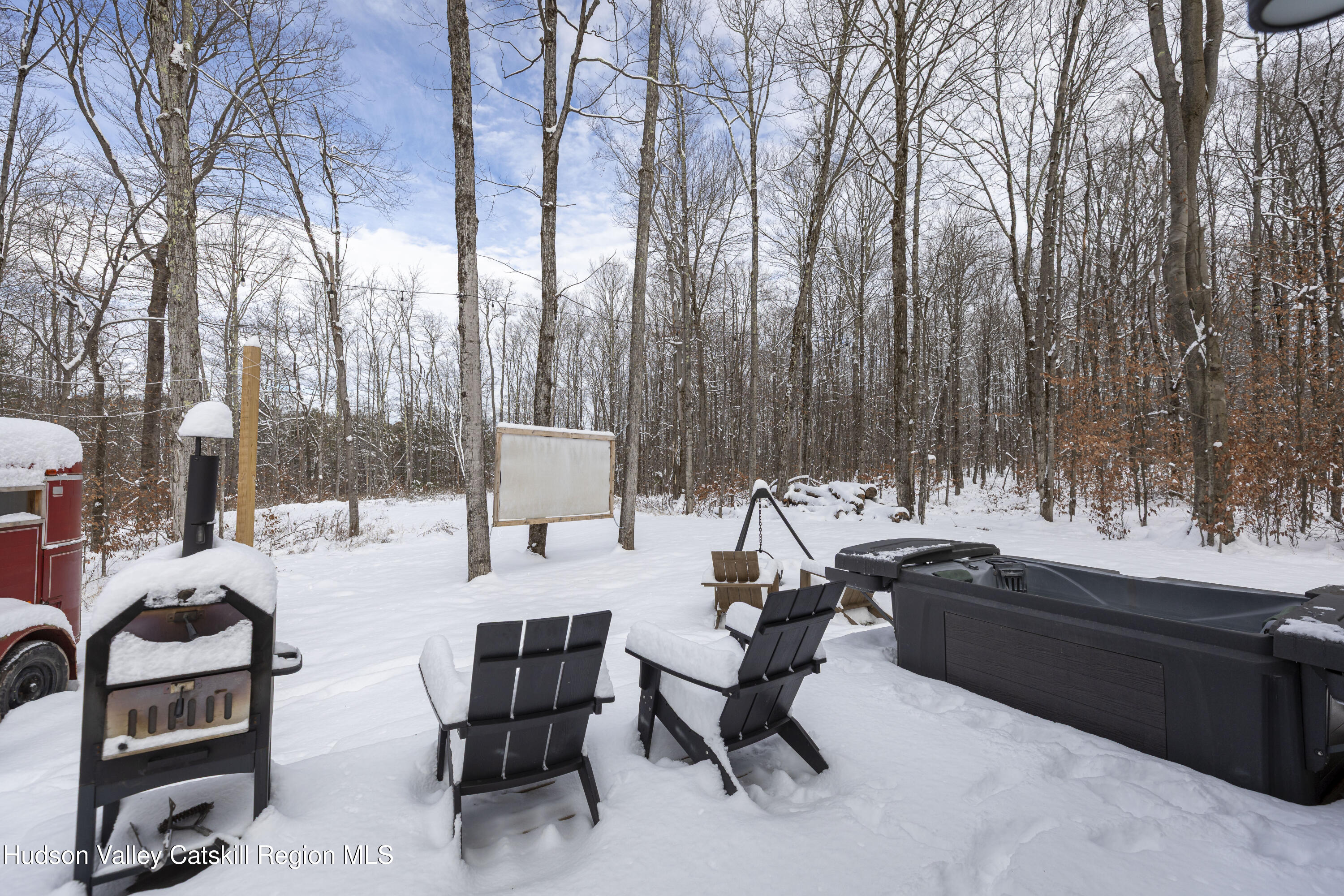 692 Blenheim Hill Road Jefferson, NY 12093 - Photo 6 of 21 a view of swimming pool with outdoor seating and trees