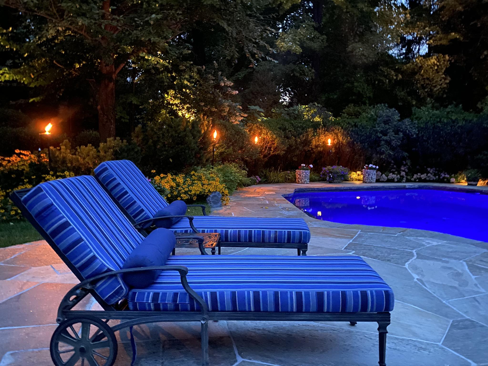 Pool and Terrace at night