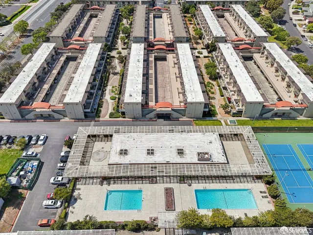 an aerial view of a city