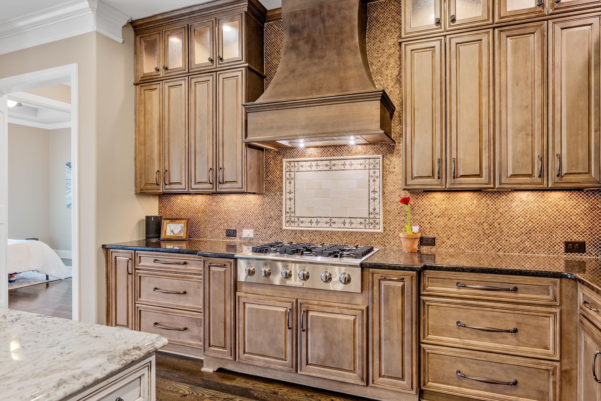 400 Ernest Rice Lane Franklin, TN 37069 - Photo 29 of 62 a kitchen with stainless steel appliances granite countertop a sink stove and cabinets