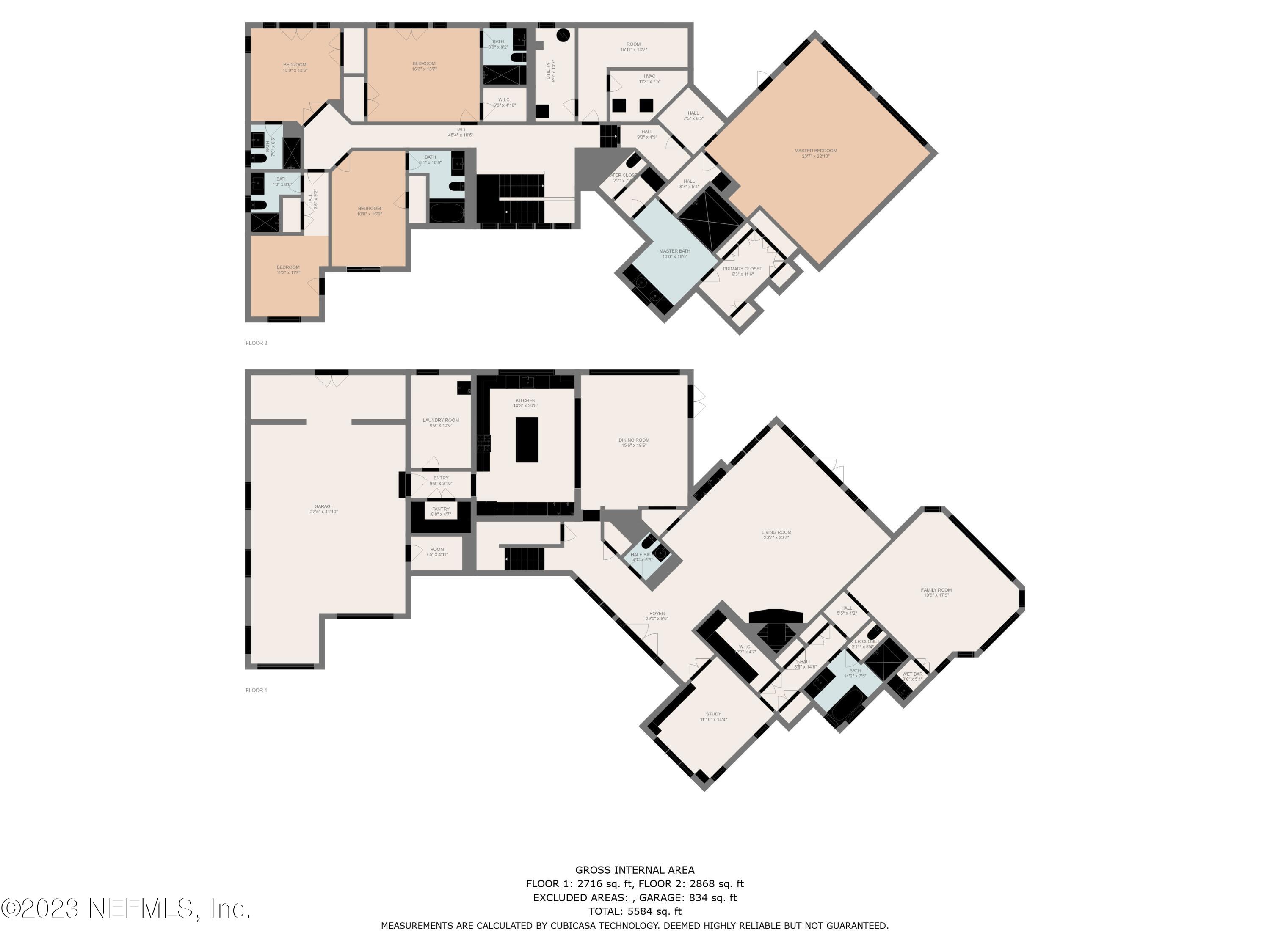 500 North Point Road St. Augustine, FL 32084 - Photo 97 of 102 all_floors_dimensions_500_north_point_rd