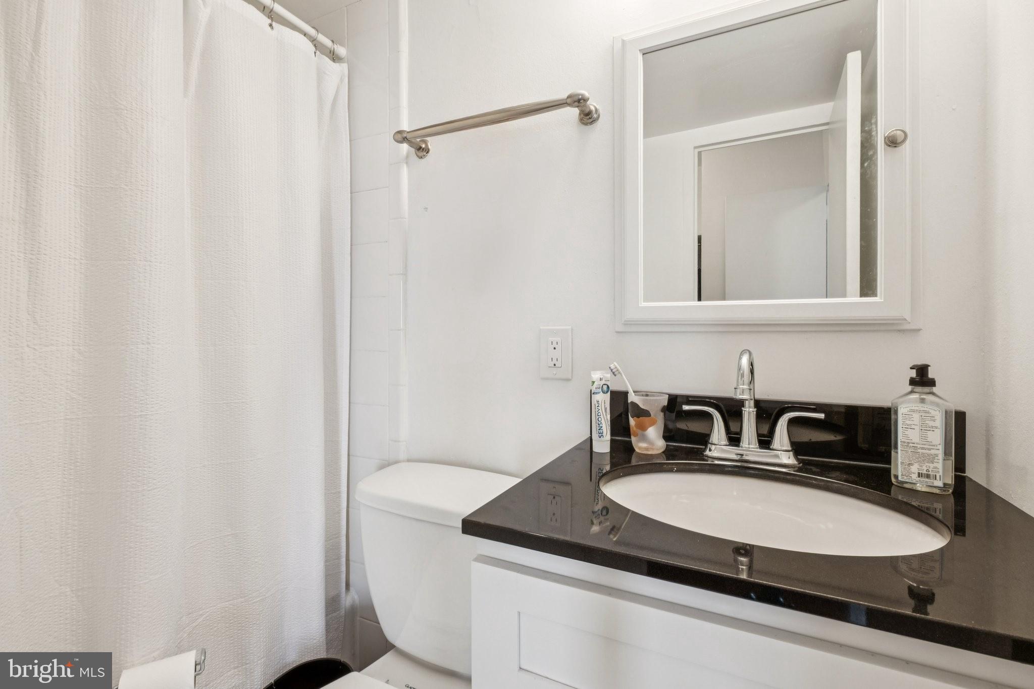 210 Locust Street, Unit 16EW Philadelphia, PA 19106 - Photo 4 of 9 a bathroom with a sink and a mirror