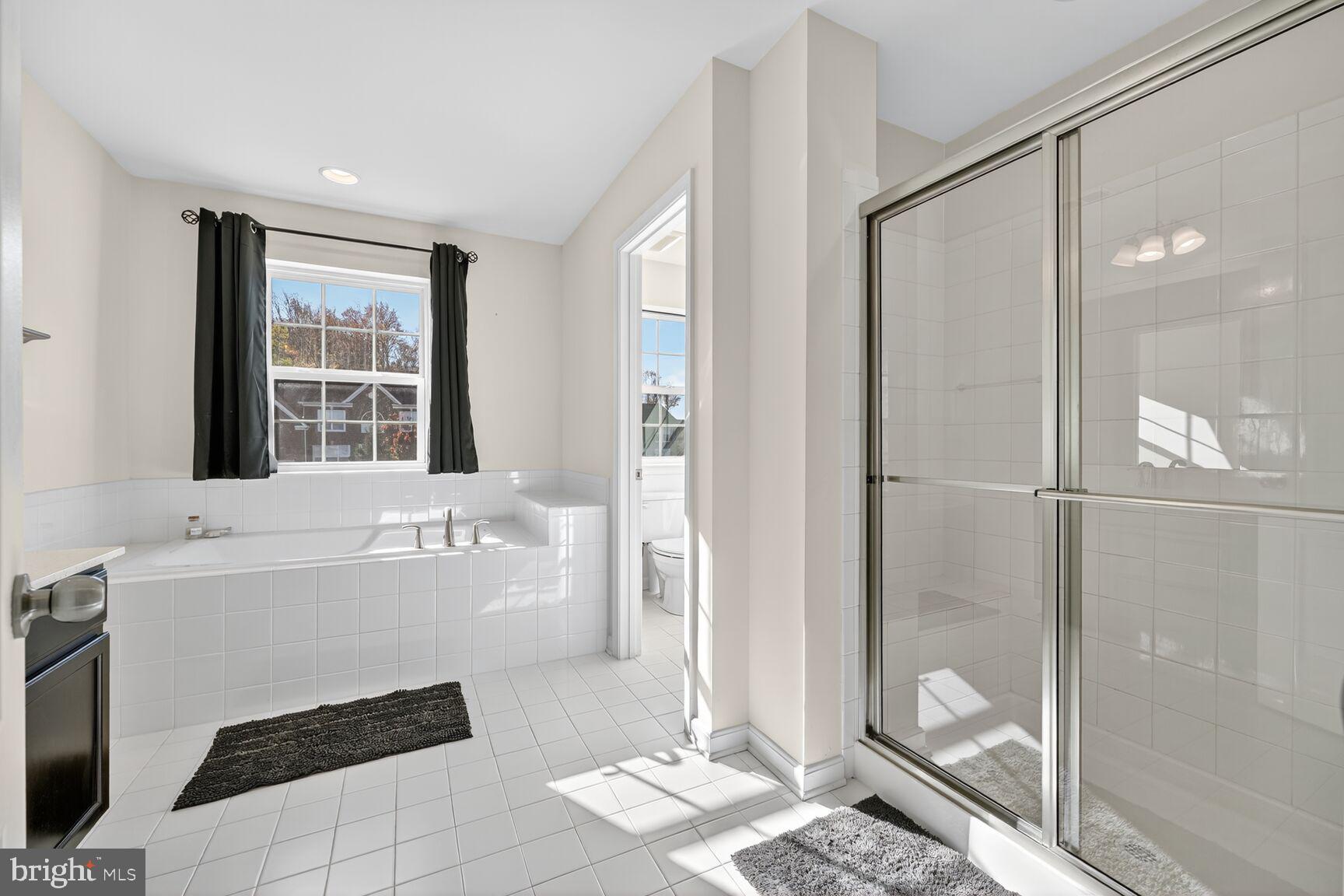 711 Yarrow Court Accokeek, MD 20607 - Photo 15 of 40 a spacious bathroom with a glass shower door and a window