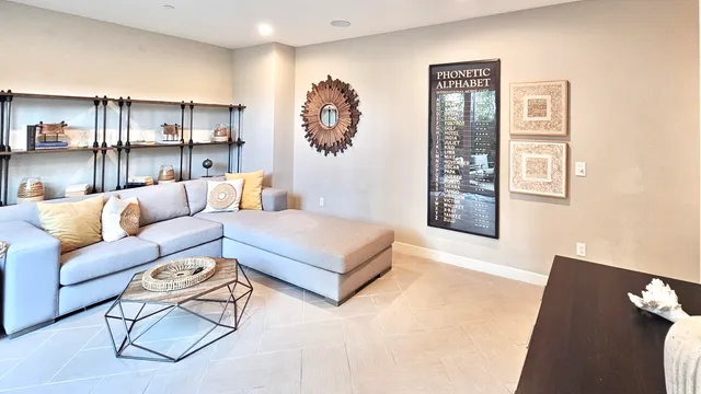 a living room with furniture