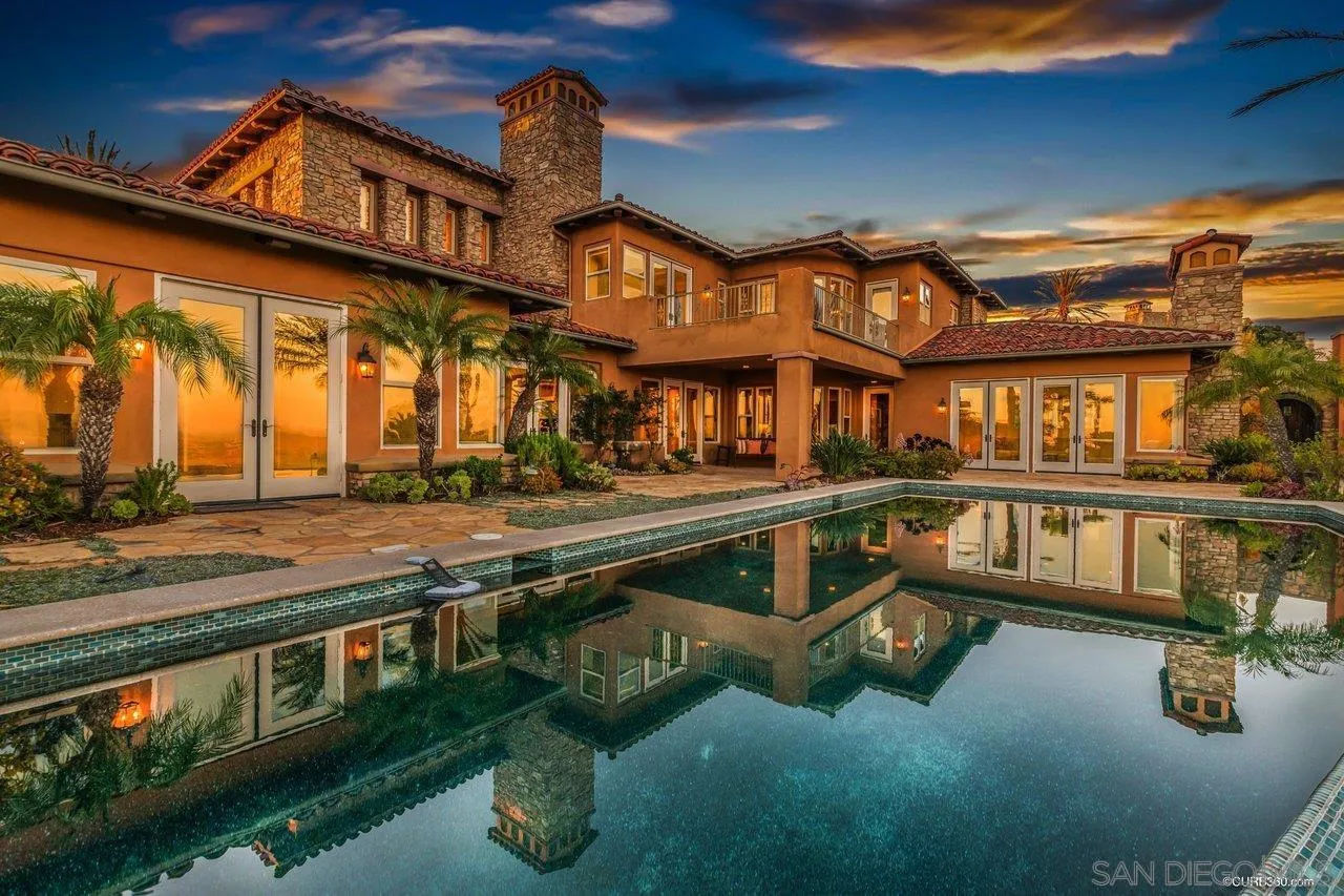 17847 Punta Del Sur Rancho Santa Fe, CA 92067 - Photo 5 of 14 a view of a swimming pool with a patio