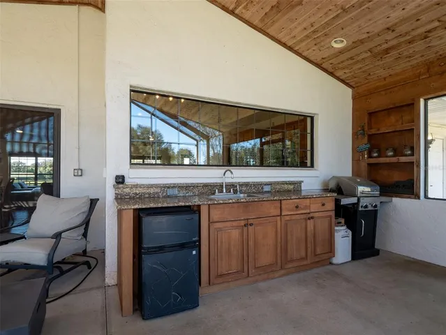 a room with furniture and a fireplace