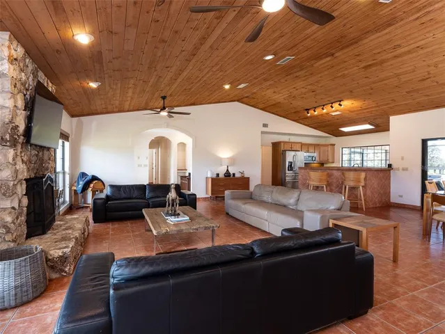 a living room with furniture