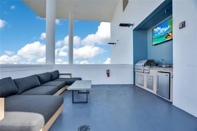 a view of a city with tall buildings