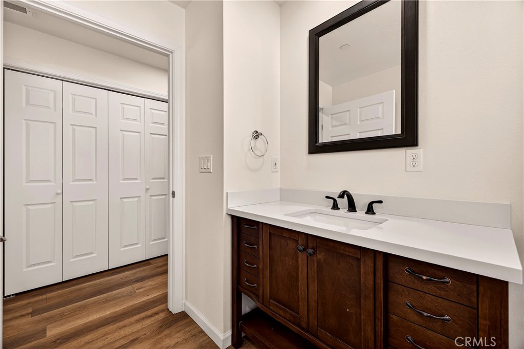 6352 Tahoe Court Paradise, CA 95969 - Photo 25 of 61 a bathroom with a sink vanity and a mirror
