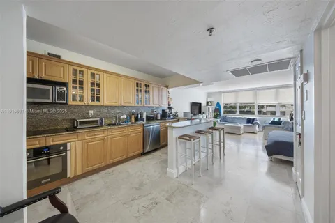 a kitchen with lots of counter top space