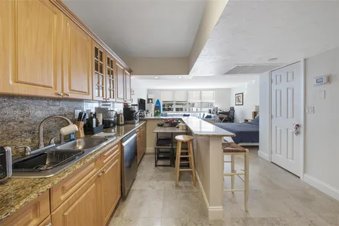 a kitchen with lots of counter top space