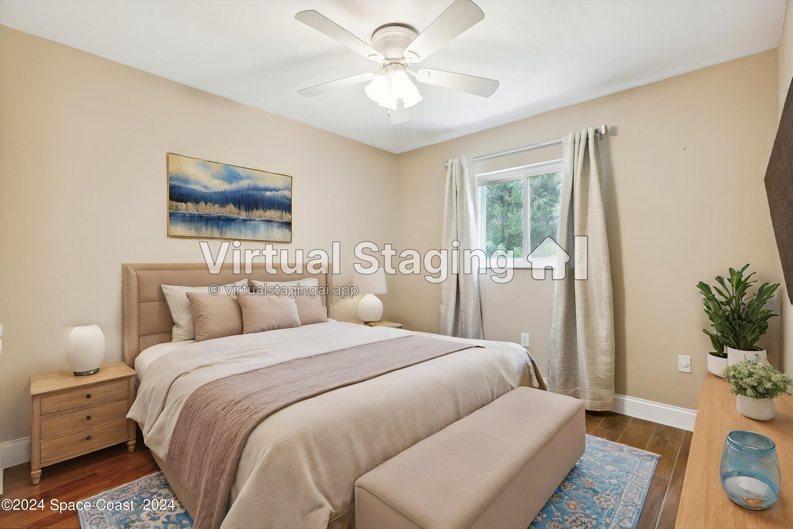 712 Ridge Club Drive Melbourne, FL 32934 - Photo 7 of 32 a bedroom with a bed and a chandelier
