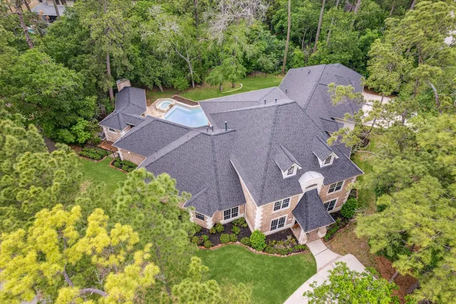 an aerial view of a house